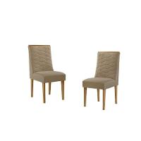Cadeira Sala De Jantar Maldivas Kit 2 Un Naturalle/linho Bege Turim - Rufato - 1