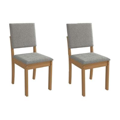 Cadeira Sala De Jantar Luna 2cad160 Madeirado Kit 2 Un Canela/boucle Cinza - Kappesberg