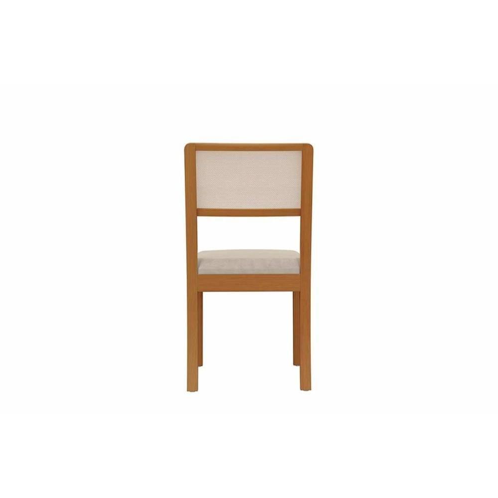 Cadeira Sala De Jantar Lola 2cmm004ca Premium Madeira Maciça Kit 2 Un Carvalho/linho Bege Argila/tela Bege - Kappesberg - 4