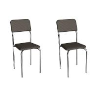 Cadeira Sala De Jantar Ibiza 2c133cr Aço Kit 2 Un Cromado/ano Marrom - Kappesberg - 1