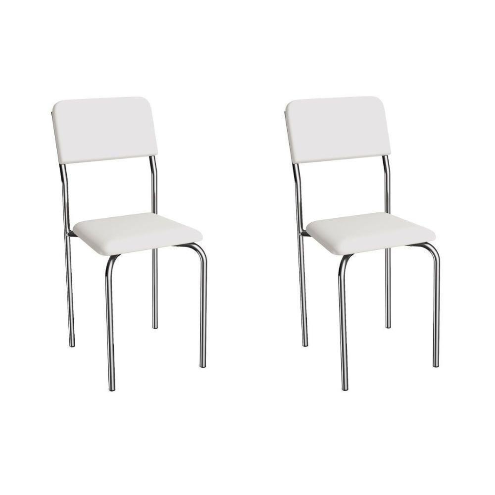 Cadeira Sala De Jantar Ibiza 2c133cr Aço Kit 2 Un Cromado/ano Branco - Kappesberg - 1
