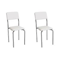 Cadeira Sala De Jantar Ibiza 2c133cr Aço Kit 2 Un Cromado/ano Branco - Kappesberg - 1