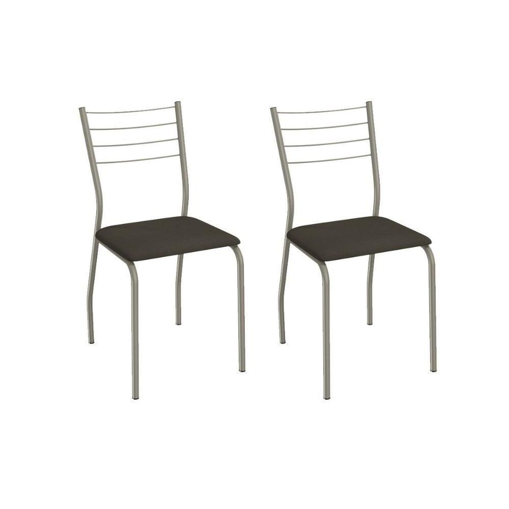 Cadeira Sala De Jantar Malta 2c140nk Aço Kit 2 Un Niquel/linho Bege Fendi - Kappesberg - 1