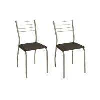 Cadeira Sala De Jantar Malta 2c140nk Aço Kit 2 Un Niquel/linho Bege Fendi - Kappesberg - 1