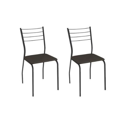Cadeira Sala De Jantar Malta 2c140prf Aço Kit 2 Un Preto/ano Marrom - Kappesberg