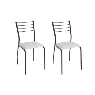 Cadeira Sala De Jantar Malta 2c140prf Aço Kit 2 Un Preto/ano Branco - Kappesberg