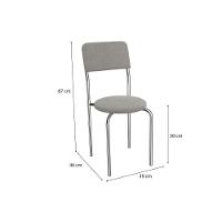 Cadeira Sala De Jantar Mali 2c136cr Aço Kit 2 Un Cromado/linho Compose Escuro - Kappesberg - 2