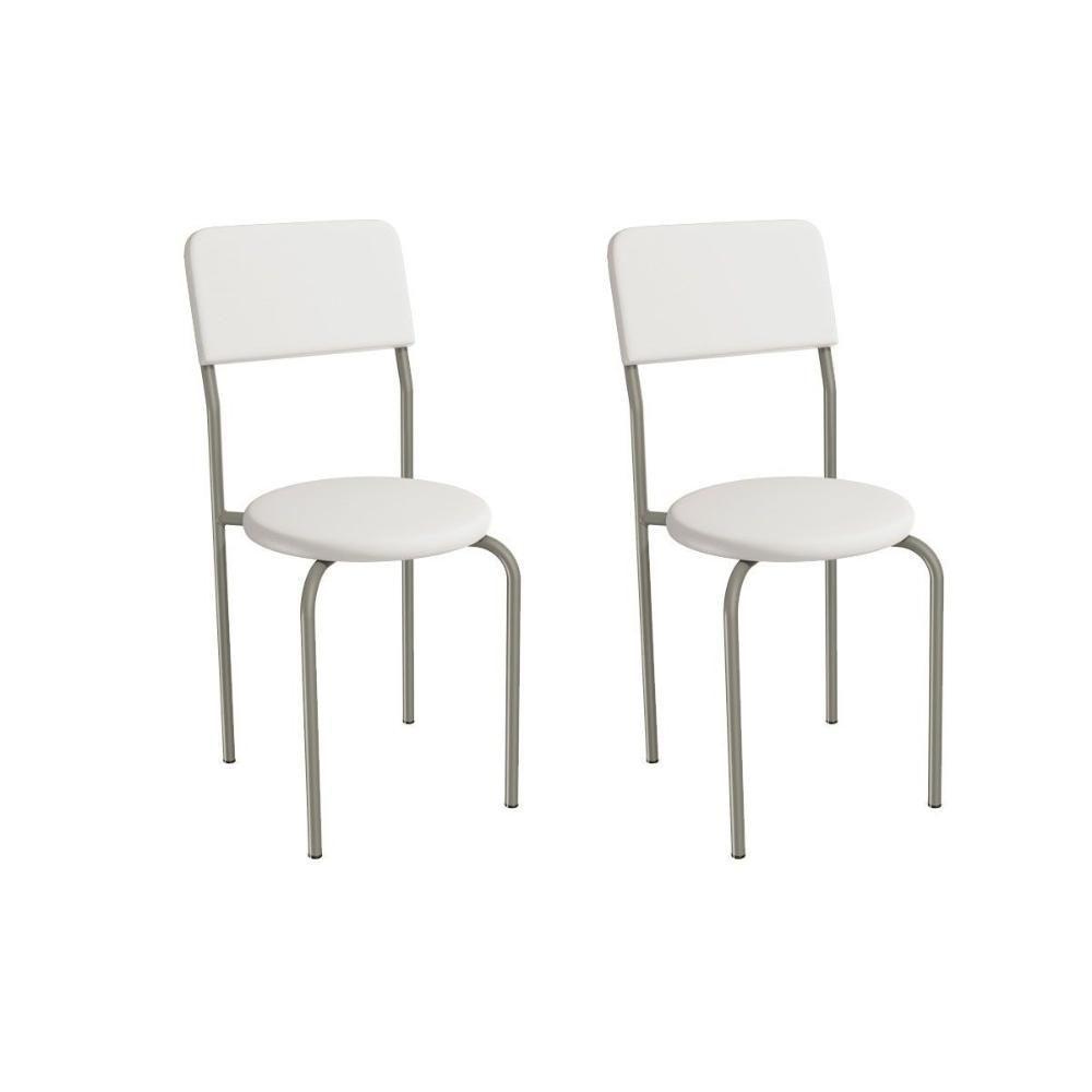 Cadeira Sala De Jantar Mali 2c136nk Aço Kit 2 Un Niquel/ano Branco - Kappesberg - 1