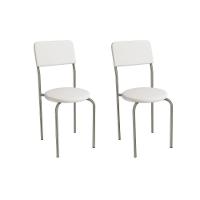 Cadeira Sala De Jantar Mali 2c136nk Aço Kit 2 Un Niquel/ano Branco - Kappesberg - 1