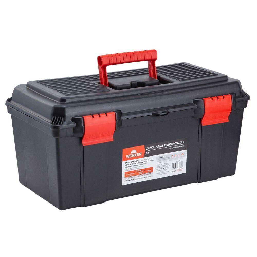 Caixa Plástica Para Ferramentas 22'' Com Bandeja Worker - 4