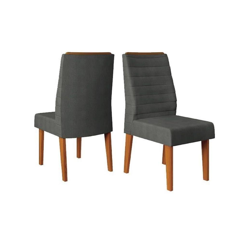 Cadeira Sala De Jantar Ondina Kit 2 Un Freijo/linho Bege - Dj Móveis - 5