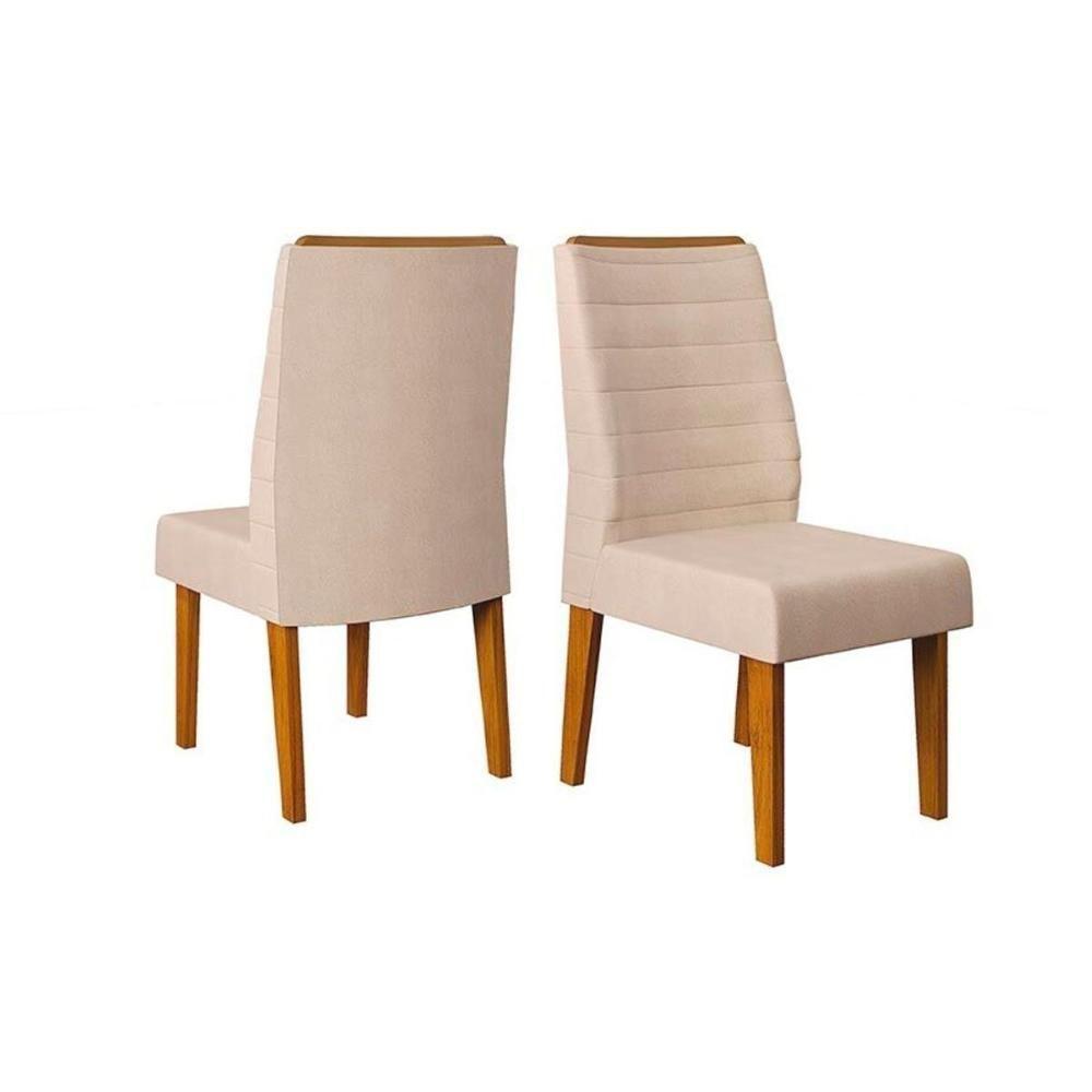 Cadeira Sala De Jantar Ondina Kit 2 Un Freijo/linho Bege - Dj Móveis - 7