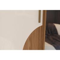 Guarda Roupa 2 Portas De Correr (1 C/ Espelho) E 3 Gavetas C/ Pés Talles Nature/off White - Henn - 7