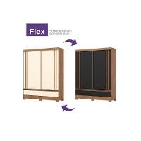 Guarda Roupa 2 Portas De Correr E 2 Gavetas C/ Pés Briz B373 Flex Nature/off White Ou Preto - Henn - 2