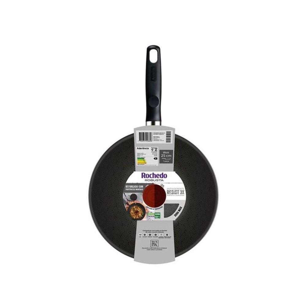 Frigideira Wok Rochedo Robusta 25cm Grafite Grafite - 4