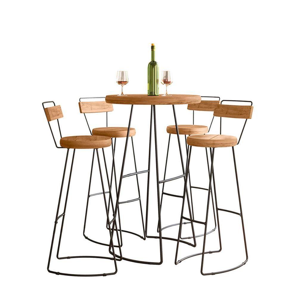 Conjunto Mesa Bistrô Com 4 Banquetas Aérea Gourmet Aurora - 1