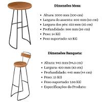 Conjunto Mesa Bistrô Com 4 Banquetas Aérea Gourmet Aurora - 10