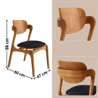 Conjunto Com 2 Cadeiras Madeira Solaris Gold Moderna Mobília Linho Preto / Imbuia Nat. - 3