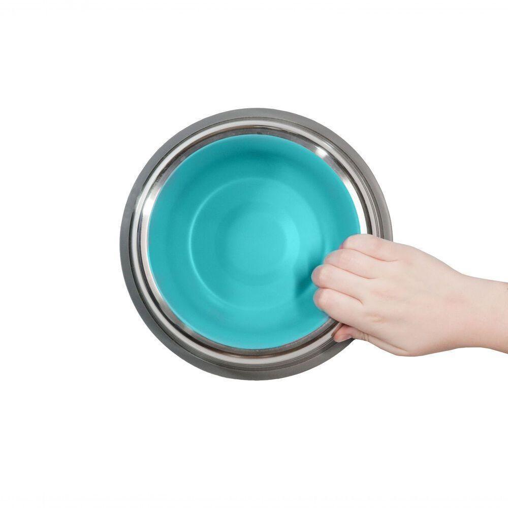 Comedouro Inox Premium Antiderrapante Azul 850ml - Fácil Limpeza E Alta Durabilidade - 3