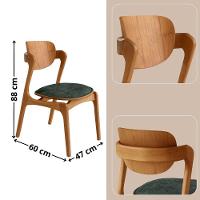 Conjunto Com 2 Cadeiras Madeira Solaris Gold Moderna Mobília Jade / Imbuia Nat. - 3