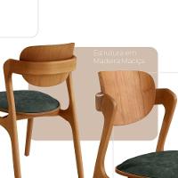 Conjunto Com 2 Cadeiras Madeira Solaris Gold Moderna Mobília Jade / Imbuia Nat.