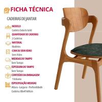 Conjunto Com 2 Cadeiras Madeira Solaris Gold Moderna Mobília Jade / Imbuia Nat. - 5