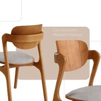 Conjunto Com 2 Cadeiras Madeira Solaris Gold Moderna Mobília Luna / Imbuia Nat.