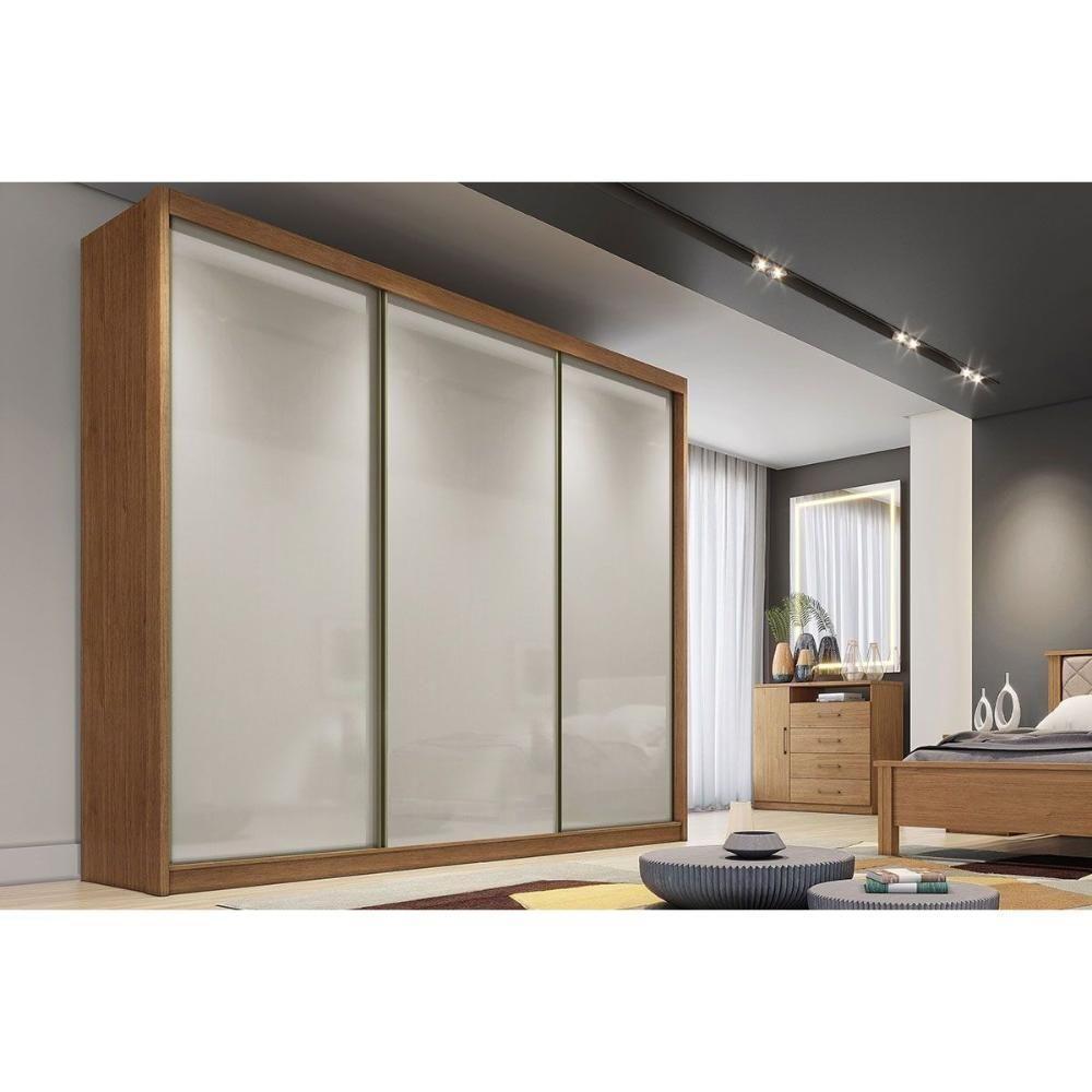 Guarda Roupa 3 Portas E 4 Gavetas Sollo/logan Cumaru/fendi 25 - Novo Horizonte - 1