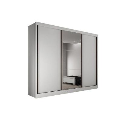 Guarda Roupa Casal Toulon-Sonetto Plus 3 Portas de Correr 6 Gavetas Neve MDF