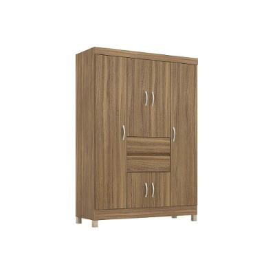 Guarda Roupa Solteiro Ecom II 6 Portas de Abrir 2 Gavetas Amêndola Touch