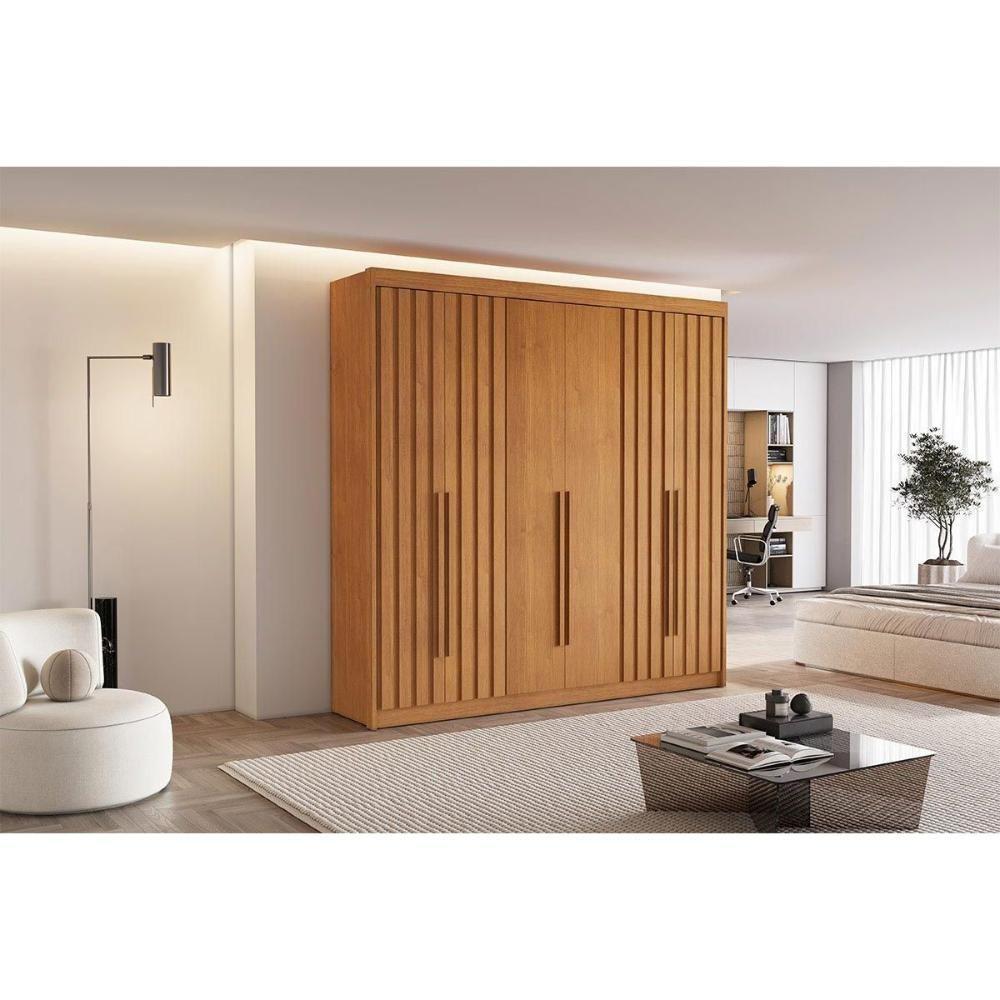 Guarda Roupa 6 Portas (4 Ripadas) E 6 Gavetas Portugal Cinamomo - Conquista - 6