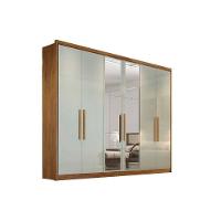 Guarda Roupa 6 Portas (2 C/ Espelho) E 8 Gavetas Rizon/linea Cumaru/fendi 25 - Novo Horizonte - 1