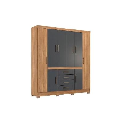 Guarda Roupa 8 Portas E 4 Gavetas New Realce Amendola/grafito - Demóbile