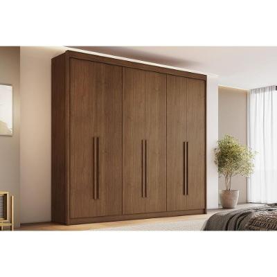 Guarda Roupa Casal Santiago Cacau 6 Portas de Bater 6 Gavetas Marrom Escuro MDF Conquista
