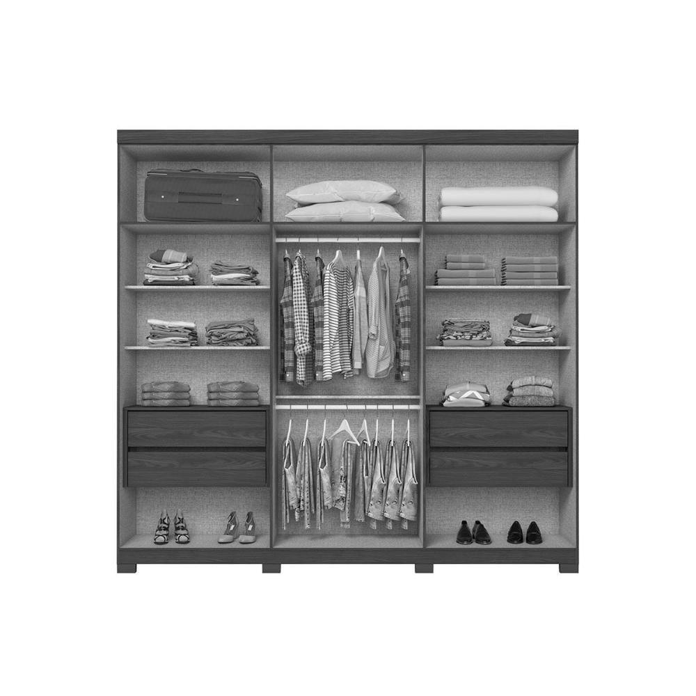 Guarda Roupa 6 Portas E 4 Gavetas C/ Pés Pétrus Nature/off White - Henn - 3