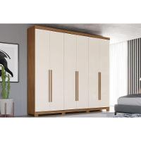 Guarda Roupa 6 Portas E 4 Gavetas C/ Pés Pétrus Nature/off White - Henn - 1