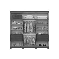 Guarda Roupa 6 Portas E 4 Gavetas C/ Pés Pétrus Nature/off White - Henn - 3