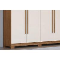 Guarda Roupa 6 Portas E 4 Gavetas C/ Pés Pétrus Nature/off White - Henn - 7
