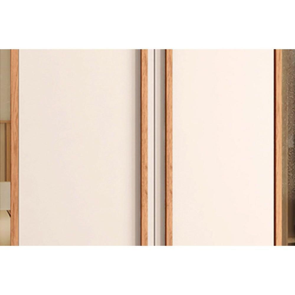 Guarda Roupa 6 Portas E 4 Gavetas C/ Vidro Reflecta Cristal Buriti/fendi - Caemmun - 5