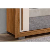 Guarda Roupa Casal 2 Portas De Correr C/ Espelho E 4 Gavetas Praticus Double Lux Buriti/fendi - Caemmun