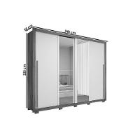 Guarda Roupa Casal 2 Portas De Correr C/ Espelho E 4 Gavetas Praticus Lux Buriti/fendi - Caemmun - 2