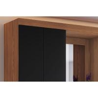 Guarda Roupa Casal 10 Portas E 3 Gavetas C/ 1 Espelho C/ Pés Briz B374 Nature/preto - Henn