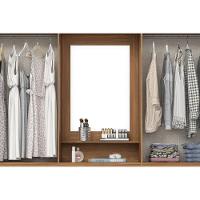 Guarda Roupa Casal 10 Portas E 3 Gavetas C/ 1 Espelho C/ Pés Briz B374 Nature/preto - Henn - 6