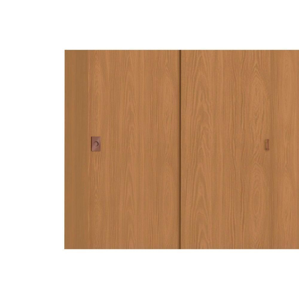 Guarda Roupa Casal 3 Portas De Correr E 2 Gavetas C/ Pés Cb02r589 Canela/off White - Kappesberg - 3