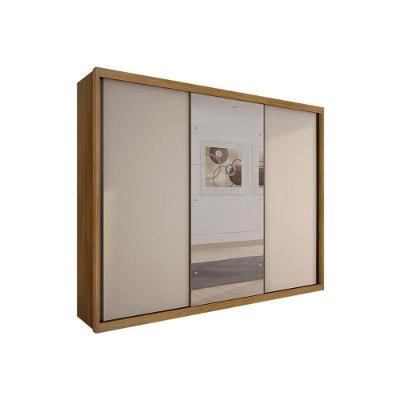 Guarda Roupa Casal 3 Portas de Correr 6 Gavetas Cumaru-Fendi 25 MDF Novo Horizonte