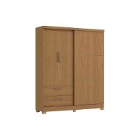 Guarda Roupa Casal 3 Portas (1 De Correr) E 2 Gavetas C533 Canela - Kappesberg - 1