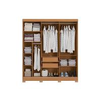 Guarda Roupa Casal 3 Portas De Correr (1 C/ Espelho) E 2 Gavetas C/ Pés Cb01r589 Canela - Kappesberg - 5