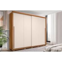 Guarda Roupa Casal 2 Portas De Correr E 4 Gavetas Praticus Freijo/off White - Caemmun - 1