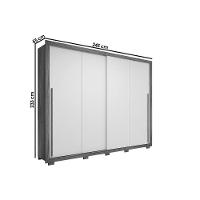 Guarda Roupa Casal 2 Portas De Correr E 4 Gavetas Praticus Freijo/off White - Caemmun - 2