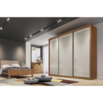 Guarda Roupa Casal 3 Portas De Correr E 6 Gavetas Sollo/logan Cumaru/fendi 25 - Novo Horizonte